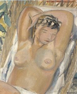 Weiblicher Halbakt Mit Verschr,nkten Armen by Maurice Barraud