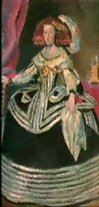 Jeune Fille A La Robe Espagnole Ancienne, Lors D'un Bal     Costume by Maurice Barraud