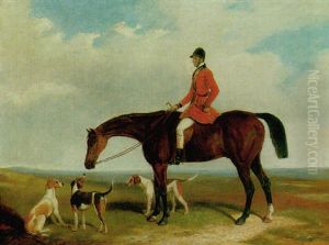 Charles Davis On "traverser," In The Uniform Of The Royal Buckhounds, With Hounds, In An Extensive Landscape by William Barraud