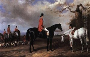 The Earl Granville, Master Of The Royal Buck-hounds And Others At A Meet by William Barraud