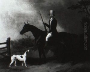 Gentleman With His Hunter And Pointer