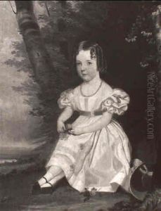 Seated Young Girl With A Rose by William Barraud