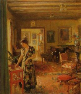 Dame Im Salon by Herman Barrenscheen