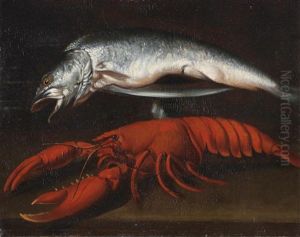 A Lobster And A Pike On A Table-top by Francisco Barrera