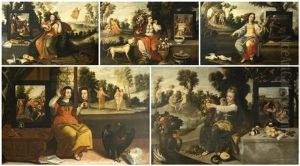 Allegorie Des Cinq Sens (5 Works) by Francisco Barrera
