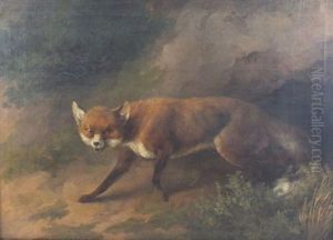 Fox In A Woodland Clearing by George Barret