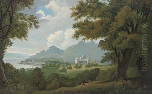 A View Of Inverary Castle With The Town Of Inverary And Loch Fyne Beyond - view 1