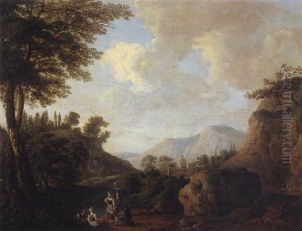 Figures Resting By A River - view 1