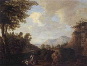 Figures Resting By A River by George Barret