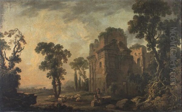 Landscape With Classical Ruins And Shepherds - view 1