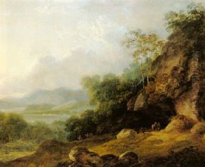 A View Of Kenswick In The Lake District by George Barret