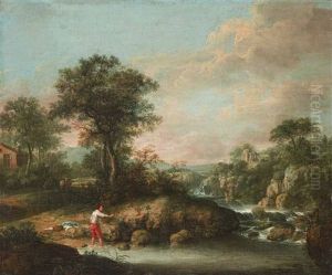 Angler An Einem Wildbach by James Barret