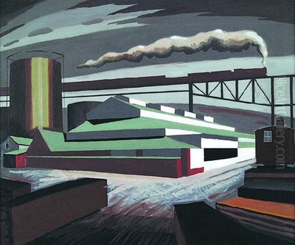 Gas Works And Railroad Bridge, Poughkeepsie, New York, 1930-35 - view 1
