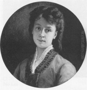 Portrait De Jeune Femme En Bleu by Felix Joseph Barrias