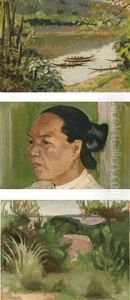 Bords Du Mekong/femme D'asie/doson, Pointe De Hon Dau by George Barriere