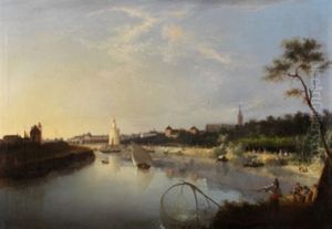 El Guadalquivir A Su Paso Por Sevilla by Manuel Barron y Carrillo