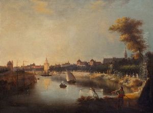 Vista Del Guadalquivir A Su Paso Por Sevilla by Manuel Barron y Carrillo
