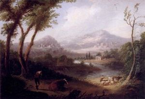 Paisaje Con Pastores by Manuel Barron y Carrillo