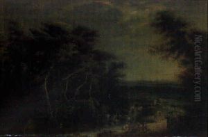Lavanderas Junto Al Rio by Manuel Barron y Carrillo