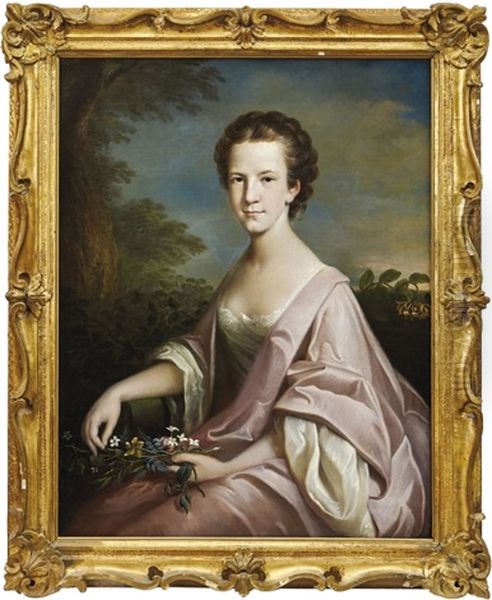 Portrait Einer Jungen Dame Mit Blutenzweig - view 1