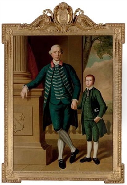 Portrait Of Charles Edwin Wyndham, In The Uniform Of A Ranger Of The Forest Of Dean, And His Son, Thomas - view 1