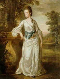 Portrait Of Miss Harvey by Hugh Barron