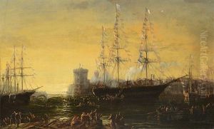 Bateaux Pavoises Dans Le Port De Marseille by Francois (Pierre Bernard) Barry