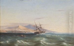 Navire Au Large De Marseille by Francois (Pierre Bernard) Barry