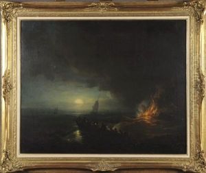 Le Naufrage Nocturne by Francois (Pierre Bernard) Barry