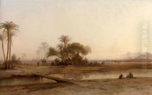 Vue Prise A Birket-essabe, Basse-egypte by Francois (Pierre Bernard) Barry