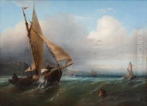 Pecheurs En Mer by Francois (Pierre Bernard) Barry