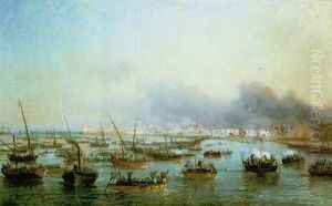 Batalla En El Puerto De Marsella El 16 De Julio De 1881 by Francois (Pierre Bernard) Barry
