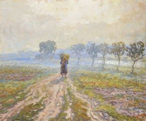 Woman On The Dirt Road by Josef Barta