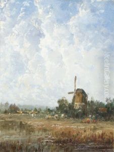 Landscape With Windmill by Ferdinand Adriaensens
