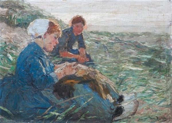 Two Peasant Girls In Field - view 1