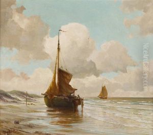 Fischerboote Am Strand by Hans Von Bartels