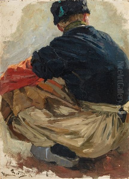 Study Of A Crouching Man - view 1