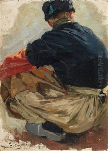 Study Of A Crouching Man