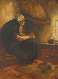 Interieur Mit Friescher Bauerin by Hans Von Bartels