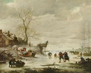 Hollandische Winterlandschaft Mit Eisvergnugen Hollandische Winterlandschaft Mit Eisvergnugen
