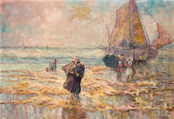 Fischersfrauen Am Strand Bei Ausfahrt Der Boote - view 1