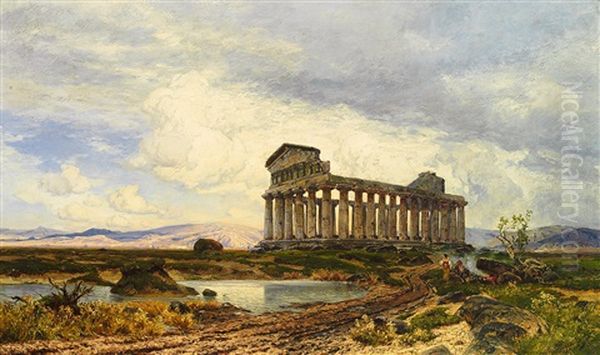 Dorischer Tempel In Agrigent, Im Hintergrund Sizilianische Landschaft - view 1