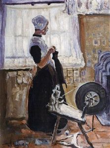 Fischersfrau Am Fenster by Hans Von Bartels