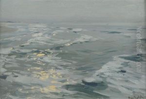 Die Blaue Stunde. Sanfte Brandung Bei Untergehender Sonne by Hans Von Bartels