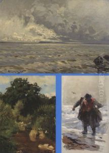 A View Of The Surf At Cape Arcona, The Island Of Rugen by Hans Von Bartels