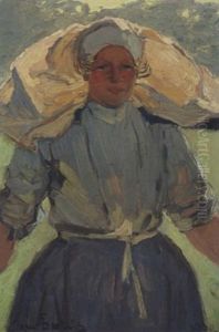A Dutch Fishergirl by Hans Von Bartels