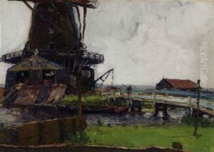 The Woodmill De Herder Near Leiden
