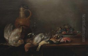 Stillleben Mit Erlegten Vogeln, Einem Weinkrug by Alexander Adriaenssen