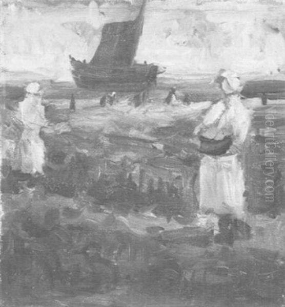 Wartende Fischerfrauen An Der Kuste - view 1
