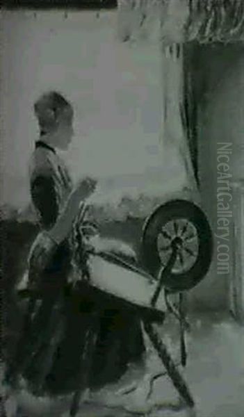 Madchen Am Spinnrad - view 1